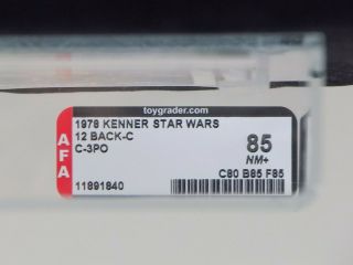 1978 Kenner Star Wars 12 Back - C - C - 3PO Unpunched - AFA 85 80/85/85 4