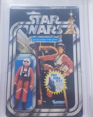1978 Vintage Star Wars Carded 20 Back - X Luke Skywalker X - Wing Pilot Afa 80 Nm Nr
