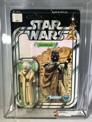 Sand People 12 Back A Vintage Kenner Star Wars Afa 75 Moc Clear Bubble Unpunched