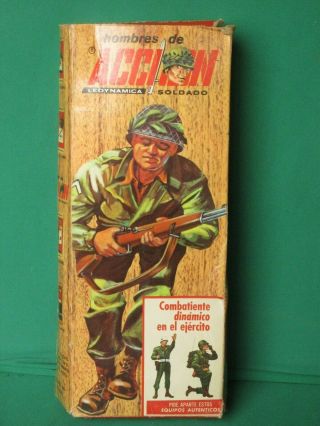 1964 GI JOE ACTION SOLDIER HOMBRES DE ACCION MADE IN MEXICO WITH BOX 2