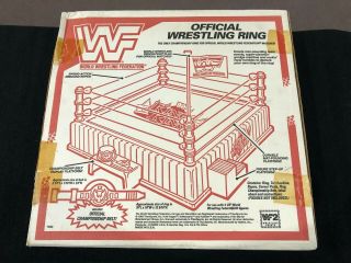 RARE 1990 ' s WWF HASBRO YELLOW KING OF THE RING WRESTLING RING Box 4