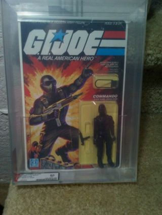 1982 G.  I.  Joe Snake Eyes Commando Straight Arm Moc Afa Carded Unpunched 11 Back
