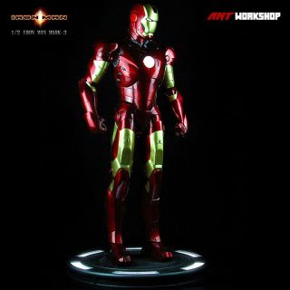 1/2 Scale Iron Man Mk3 Statue Lighting Resin Model Gifts Ant Studios