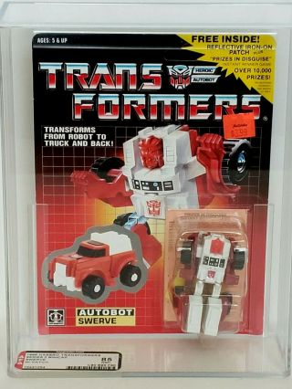 Transformers G1 Vintage Afa 85 Swerve Mosc W/ Patch Offer Unpunched