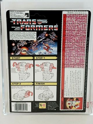 Transformers G1 Vintage AFA 85 SWERVE MOSC w/ PATCH Offer Unpunched 2