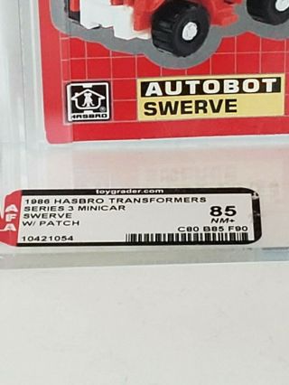 Transformers G1 Vintage AFA 85 SWERVE MOSC w/ PATCH Offer Unpunched 3