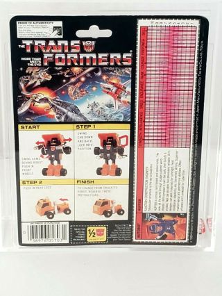 Transformers G1 Vintage AFA 85 HUFFER MOSC w/ MINISPY Offer 2