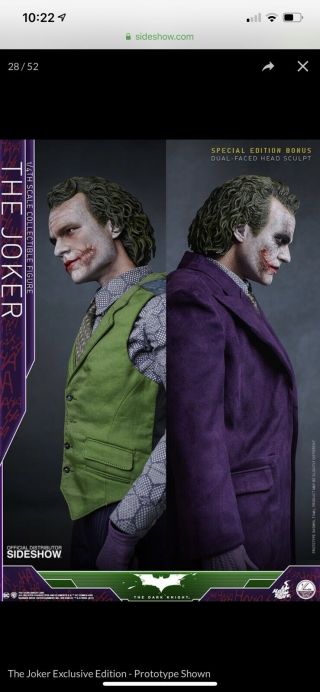 Hot Toys The Dark Knight The Joker 1/4 Scale Action Figure