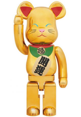 Be@rbrick 1000 Manekineko Lucky Cat Gold Ver 2 Rare Bearbrick Medicom Toy [ems]