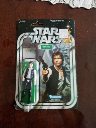 1977 Star Wars Han Solo Action Figure On Card 21 Back