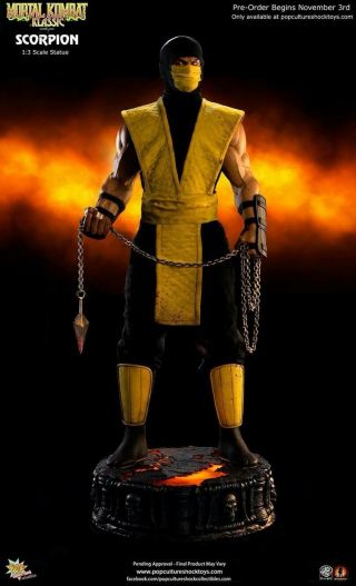 Pop Culture Shock Scorpion 1:3 Scale Statue,  Mortal Kombat Klassic.  Nt Sideshow