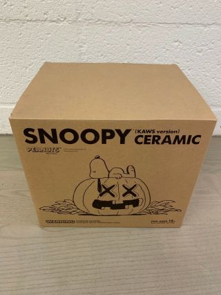 KAWS Fake x Peanuts Snoopy Ceramic Pumpkin Cookie Jar 2012 Medicom 5