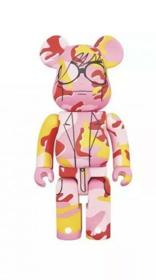 Medicom Be@rbrick Andy Warhol Pink Camo Version 1000 Bearbrick Figure Bnib