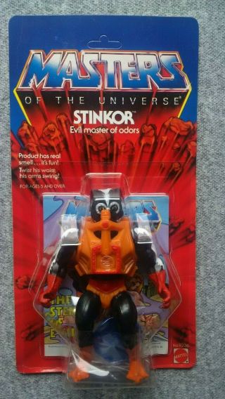 Masters Of The Universe Stinkor 1984 Unpunched Card Mosc He - Man Motu