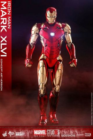Hot Toys Iron Man Mark 46 Xlvi Diecast Concept Art Version Mms 489 D25 Bnib