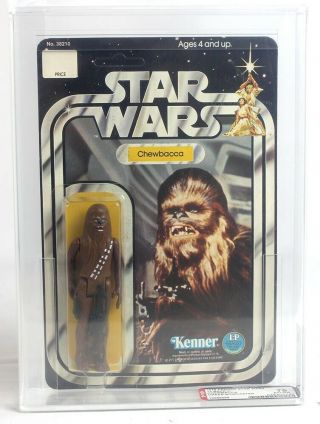 1978 Vintage Star Wars 12 Back - C Chewbacca Action Figure Green Bowcaster Afa Nr