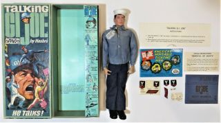1964 Gi Talking Joe Action Sailor W/ Box Paperwork Uniform Insignia Etc
