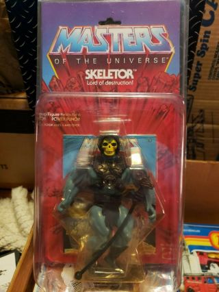 Masters Of The Universe Skeletor Figure On Card Rare Made In Hong Kong.  Motu