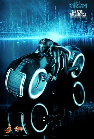 Hot Toys Tron Legacy Sam Flyn W/light Cycle Mms142 1/6 Figure Hottoys