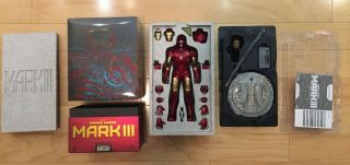 (US) Hot Toys 1/6 Iron Man MMS256D07 Die - Cast Mark III MK3 Figure w/ bonus head 5