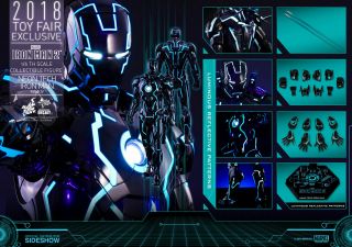 Hot Toys Diecast Neon Tech Iron Man Mark Iv Toy Fair Exclusive 1/6 12 "