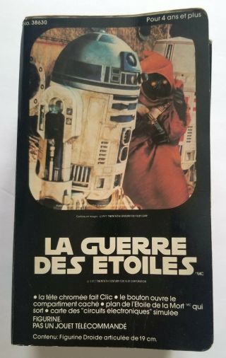1977 Star Wars Large R2 - D2 Action Figure - Predominant French Text