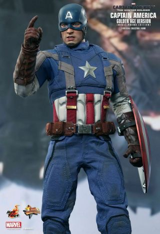 Hot Toys 1/6 Marvel Captain America Mms240 Steve Rogers Golden Age Figure