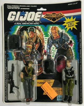 Hasbro Vintage Gi Joe Tru Exclusive Night Force Tunnel Rat Psyche Out 2 - Pack Mip