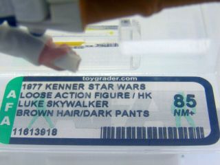 1977 Star Wars Luke Skywalker Brown Hair,  Dark Pants,  HK,  AFA 85 NM, 9