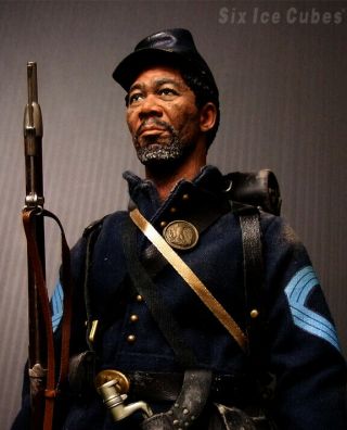 Custom 1/6 Glory Morgan Freeman 12 " Figure Civil War 54th Mass.  Hot Sideshow Toys