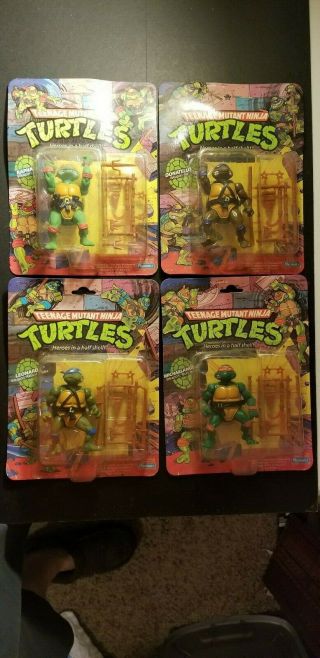 4pc Tmnt Donatello & Raphael Soft Head Teenage Mutant Ninja Turtles Vintage 1988