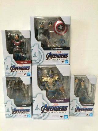 5 - Set S.  H.  Figuarts Captain America Thanos Black Widow Ronin Avengers End Game
