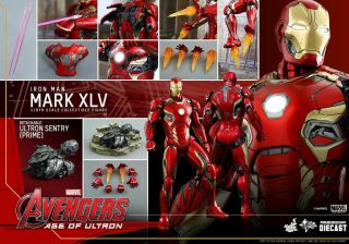 Hot Toys Iron Man Mk 45 Mms 300 - D11 Avengers Age Of Ultron Diecast
