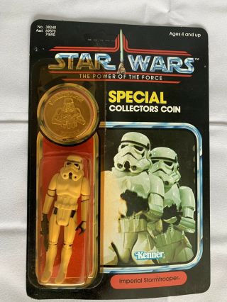 1984 Star Wars Power Of The Force Imperial Stormtrooper 92 Back W/ Coin Gradable