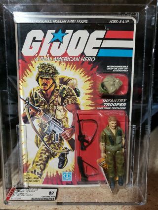 Vintage Gi Joe 1985 Afa 80/80/85 Footloose Infantry Arah Hasbro Series 4/34 Moc