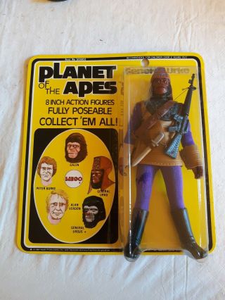 Vintage 1975 Mego Planet Of The Apes General Urko On Card Moc