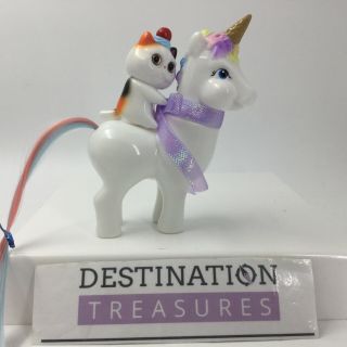Refreshment Toy Release Cat Riding Unicorn w Ice Cream Cone Horn Set of 2 2