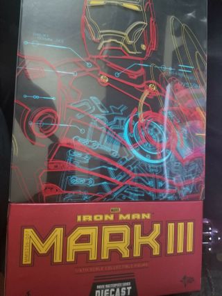 Hot Toys Iron Man Mark Iii 3 Die - Cast Missing Magnets Minor Damage