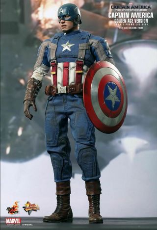 Hot Toys 1/6 Marvel Captain America Mms 240 Steve Rogers Golden Age Figure Misb