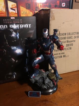 Sideshow Iron Man 3 Iron Patriot 1/4 Scale Maquette Statue.  Nt Xm Nt Prime 1