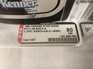 Star Wars ROTJ C - 3PO AFA Graded 80 NM 1983 Kenner (C80 B85 F85) 2