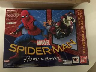 S.  H.  Figuarts Spider - Man Homecoming Iron Man Mark 47 Action Figure Set Complete