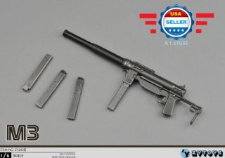1/6 Scale M3 Submachine Gun World War Ii Us Army Toys Weapon Models For 12