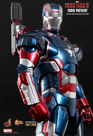 1/6 Hot Toys Mms195d01 Marvel Iron Man 3 Diecast Iron Patriot Action Figure