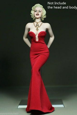 1:6 Scale Female Marilyn Monroe Red Dress For 12 " Phicen Female Figure Body