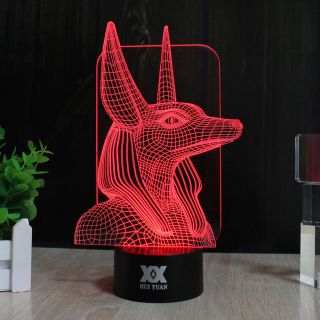 Egypt Pyramid Anubis 3D LED illusion Night Light 7 Color Table Desk Lamp Gifts 5
