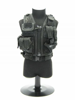 1/6 Scale Toy Pmc - Black Omega Tactical Vest (style 1)