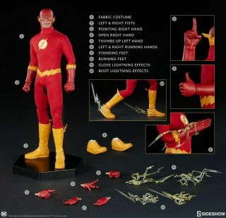 Sideshow 100237 1/6 The Flash Man Figure Set 12  Movable Male Dc Comics Toys