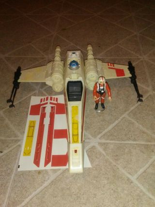 Star Wars Vintage 1978 X - Wing Fighter With Pilot 3.  75.  Stand And Decals.