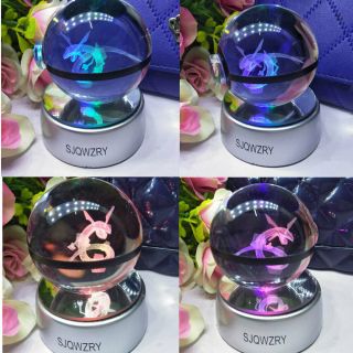 Pokemon Rayquaza 3D LED Crystal Pokeball Night Light Table Desk Lamp Gift 4